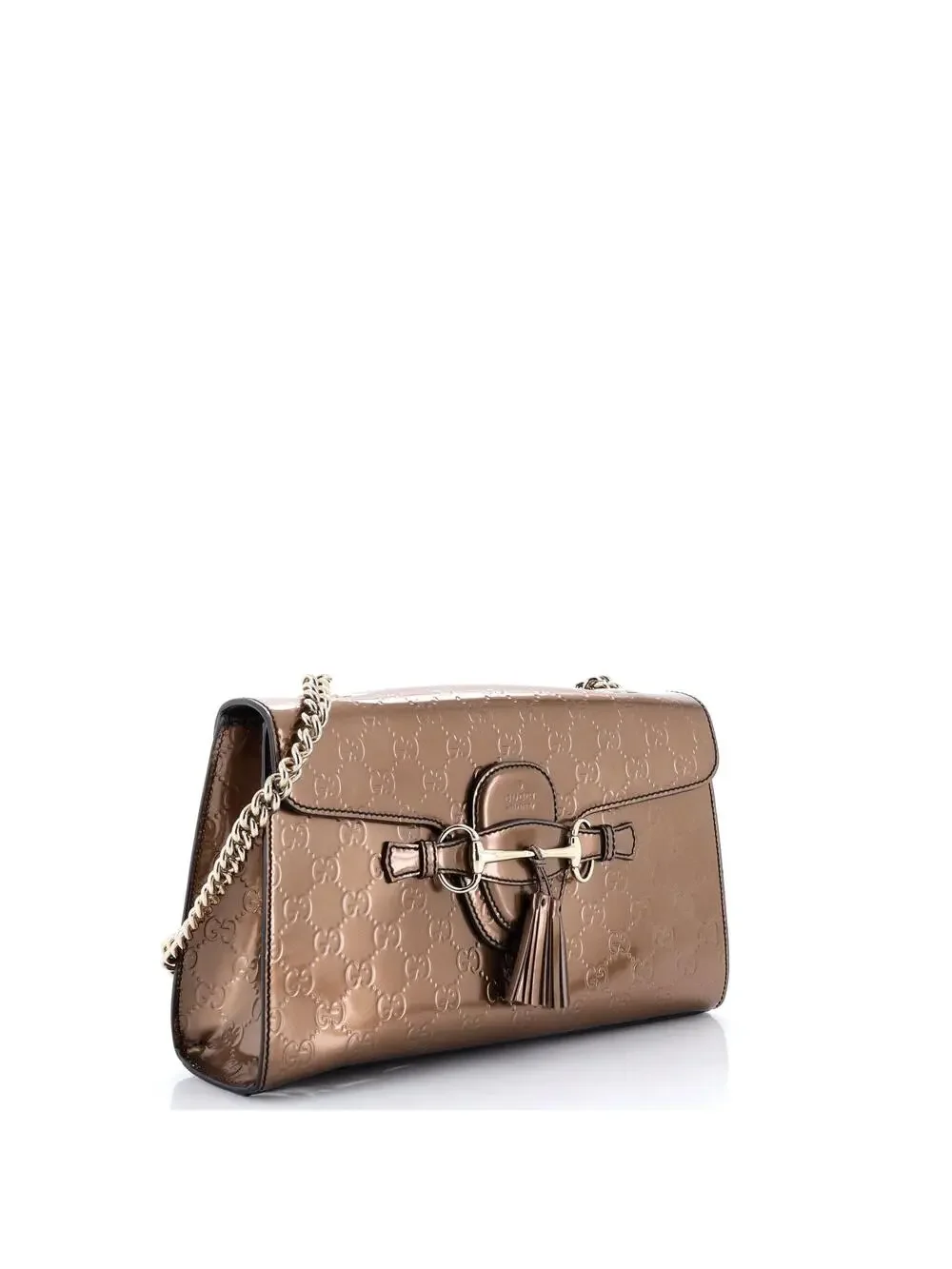Emily Chain Flap Bag Guccissima Patent #340854G92B